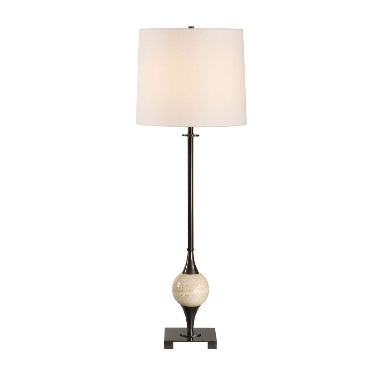 White Linen Shade Buffet Lamp | Uttermost Dempsey - www.oroa.com