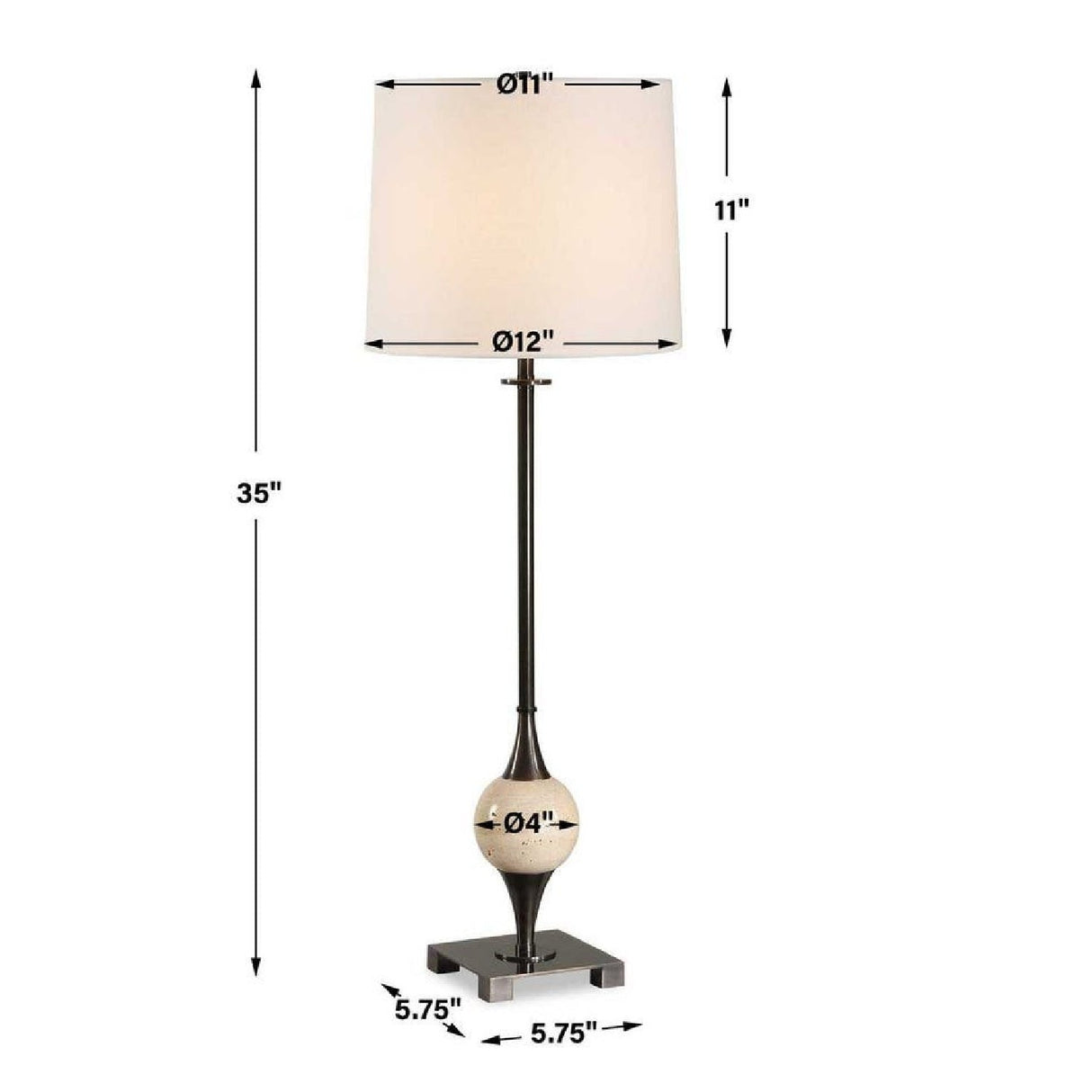 White Linen Shade Buffet Lamp by Uttermost Dempsey, alternate view 14