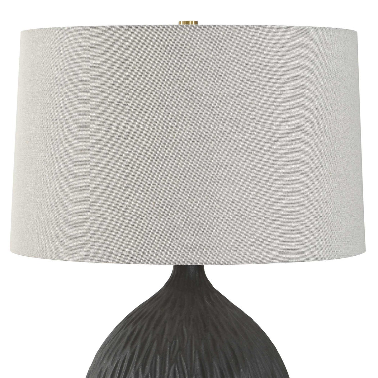 Chiseled Black Ceramic Table Lamp by Uttermost Levee, alternate view 4