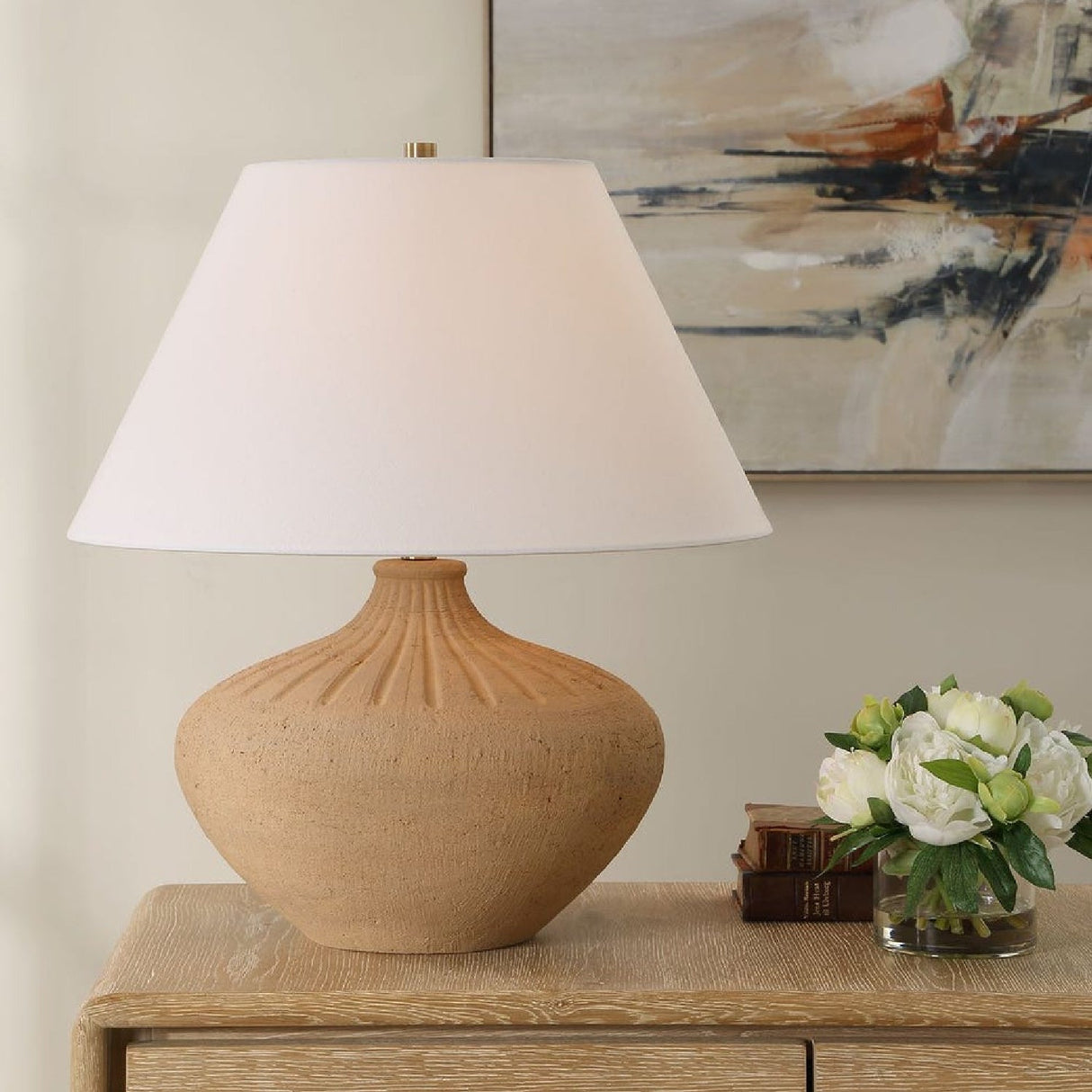 Modern European furniture - Earth-Toned Terracotta Table Lamp by Uttermost Eldon - www.oroa.com