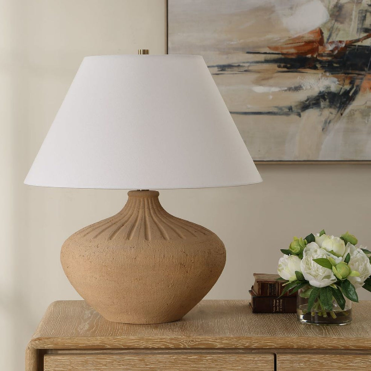 Earth-Toned Terracotta Table Lamp | Oroa.com