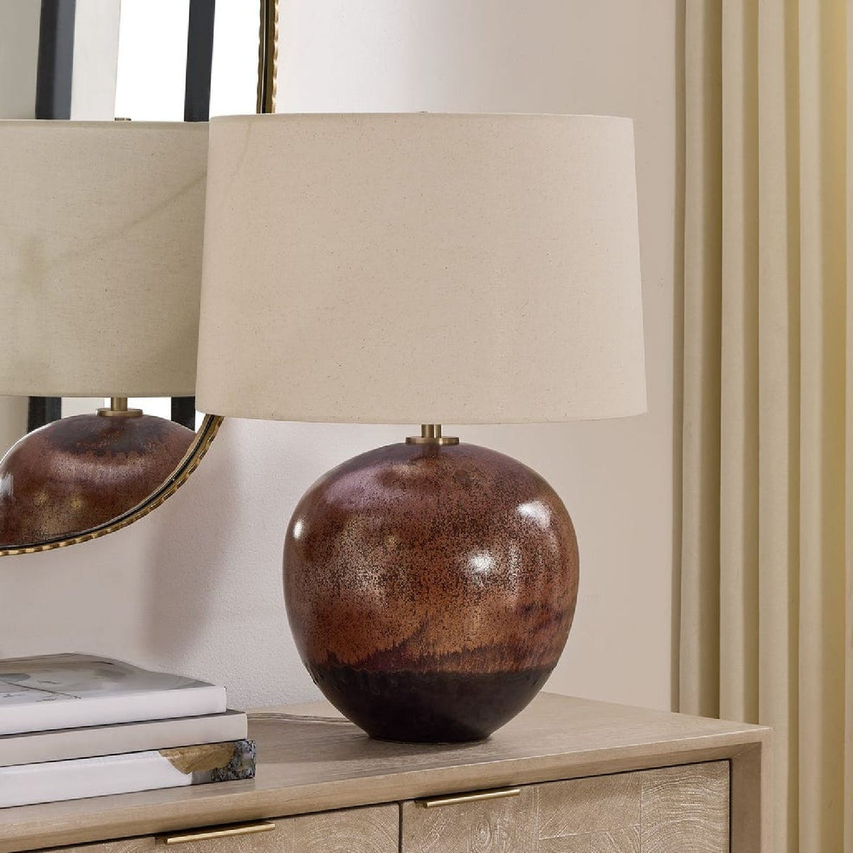Spherical Brown Table Lamp by Uttermost Brownell, alternate view 2