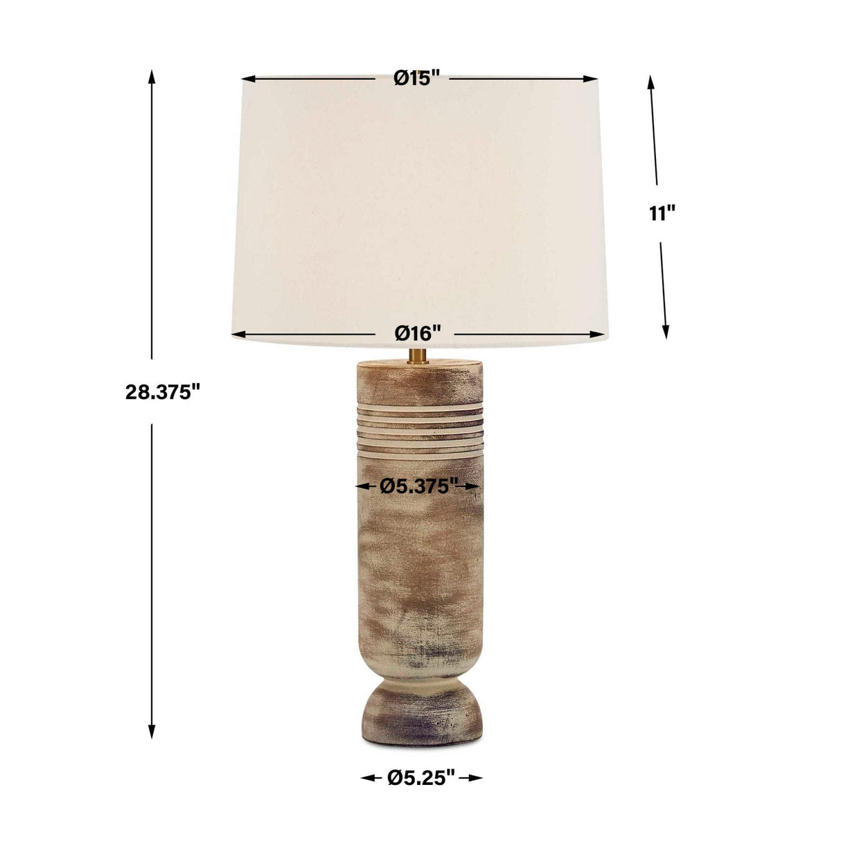 Ceramic Earth-Toned Table Lamp by Uttermost Vale, alternate view 8