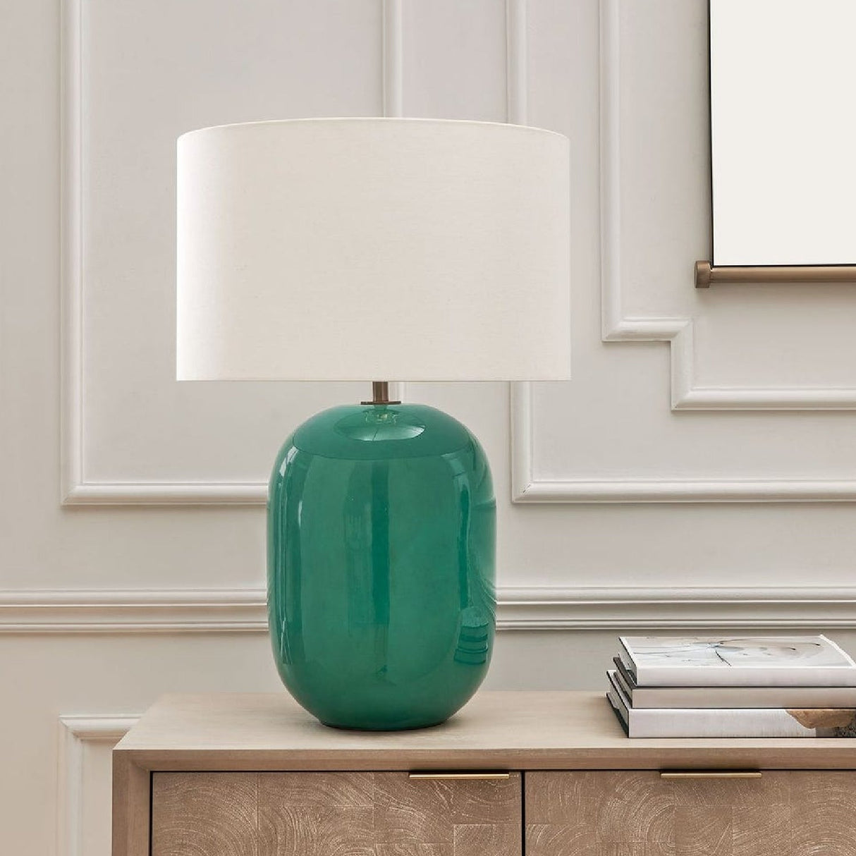 Teal Glazed Ceramic Table Lamp by Uttermost Hollis, alternate view 7