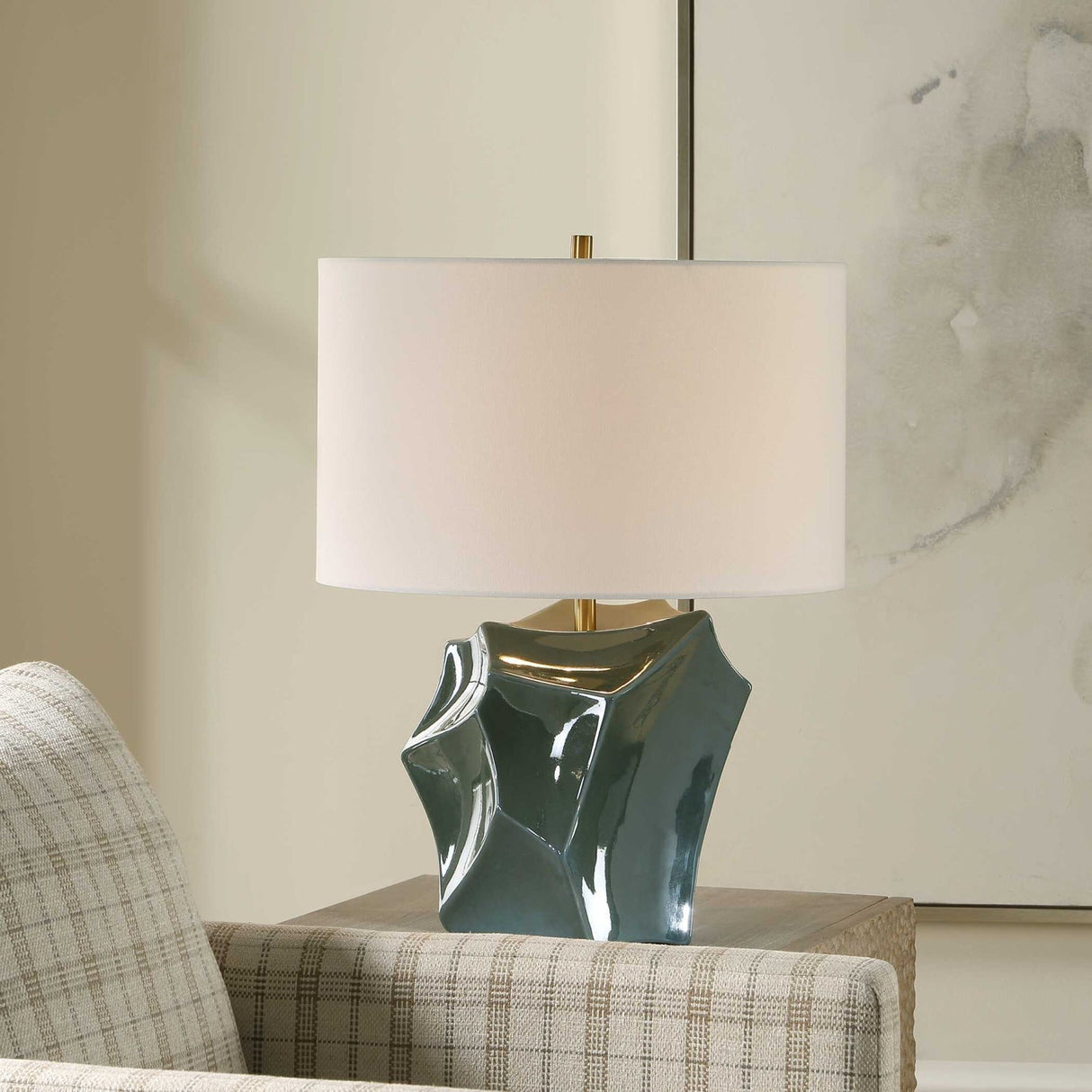 Modern European furniture - Faceted Bronze Ceramic Table Lamp by Uttermost Prisma - www.oroa.com