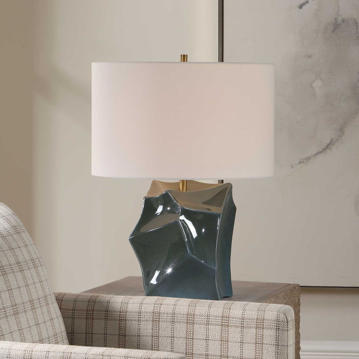 Modern European furniture - Faceted Bronze Ceramic Table Lamp by Uttermost Prisma - www.oroa.com