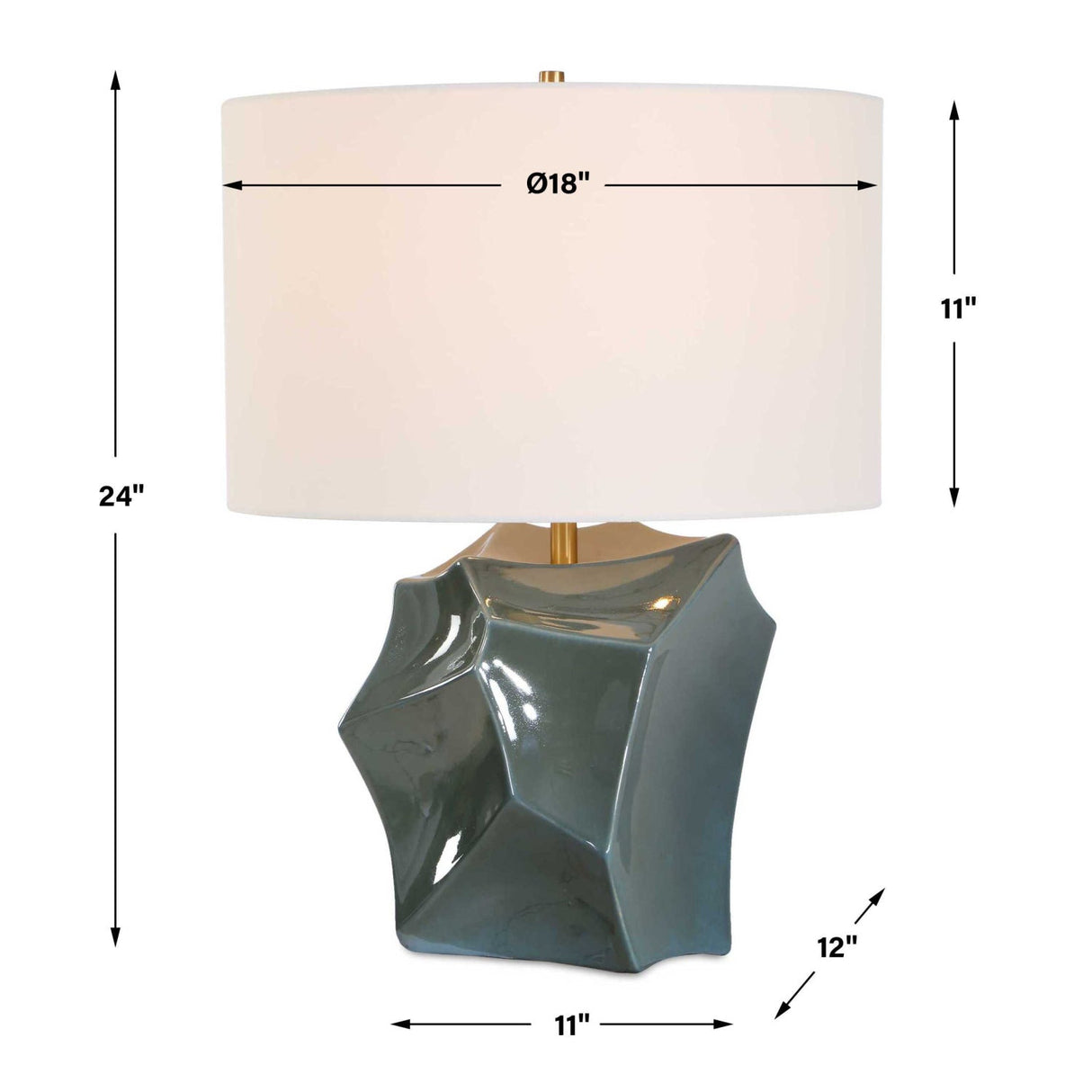 Modern European furniture - Faceted Bronze Ceramic Table Lamp by Uttermost Prisma - www.oroa.com