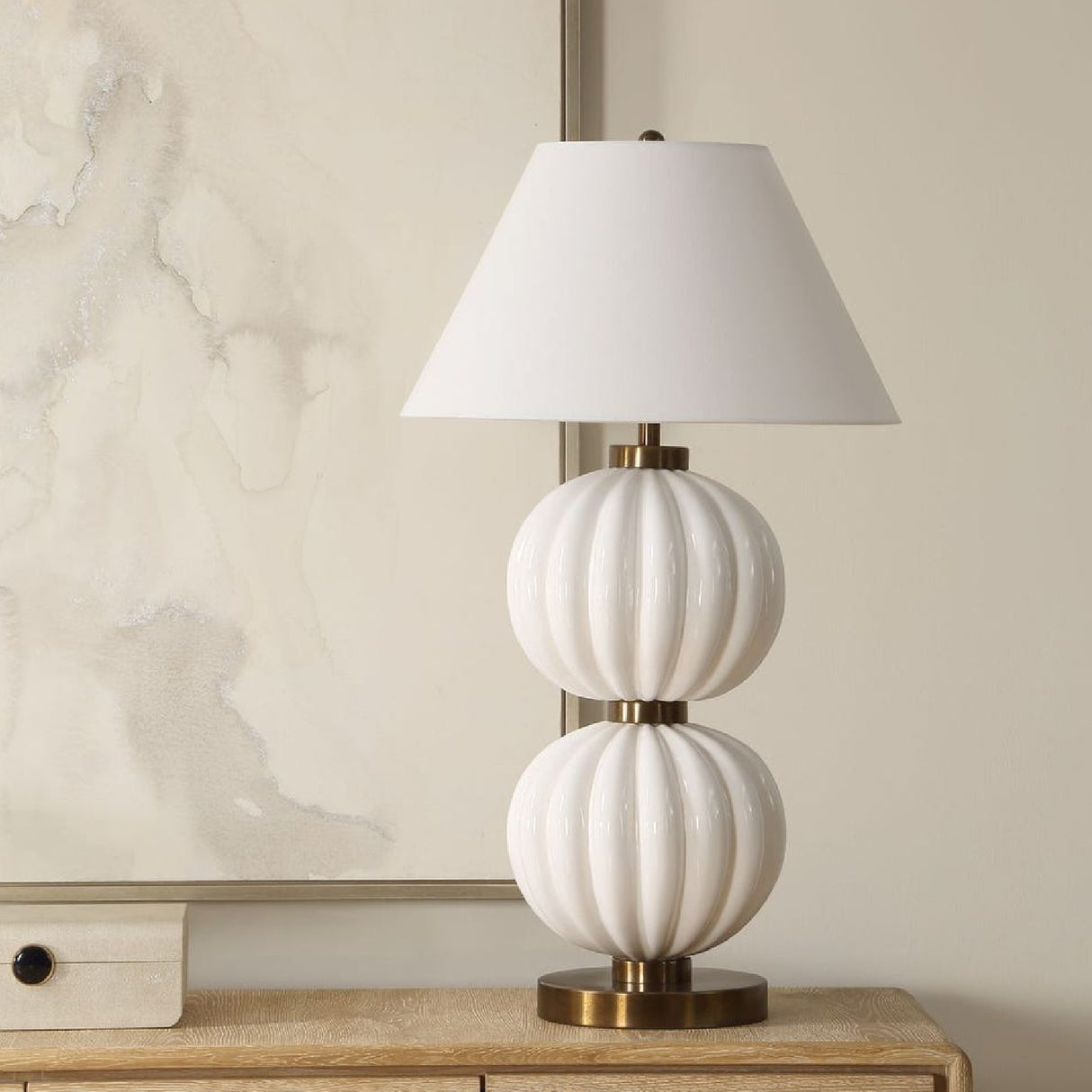 Stacked White Spheres Table Lamp by Uttermost Irena, alternate view 2