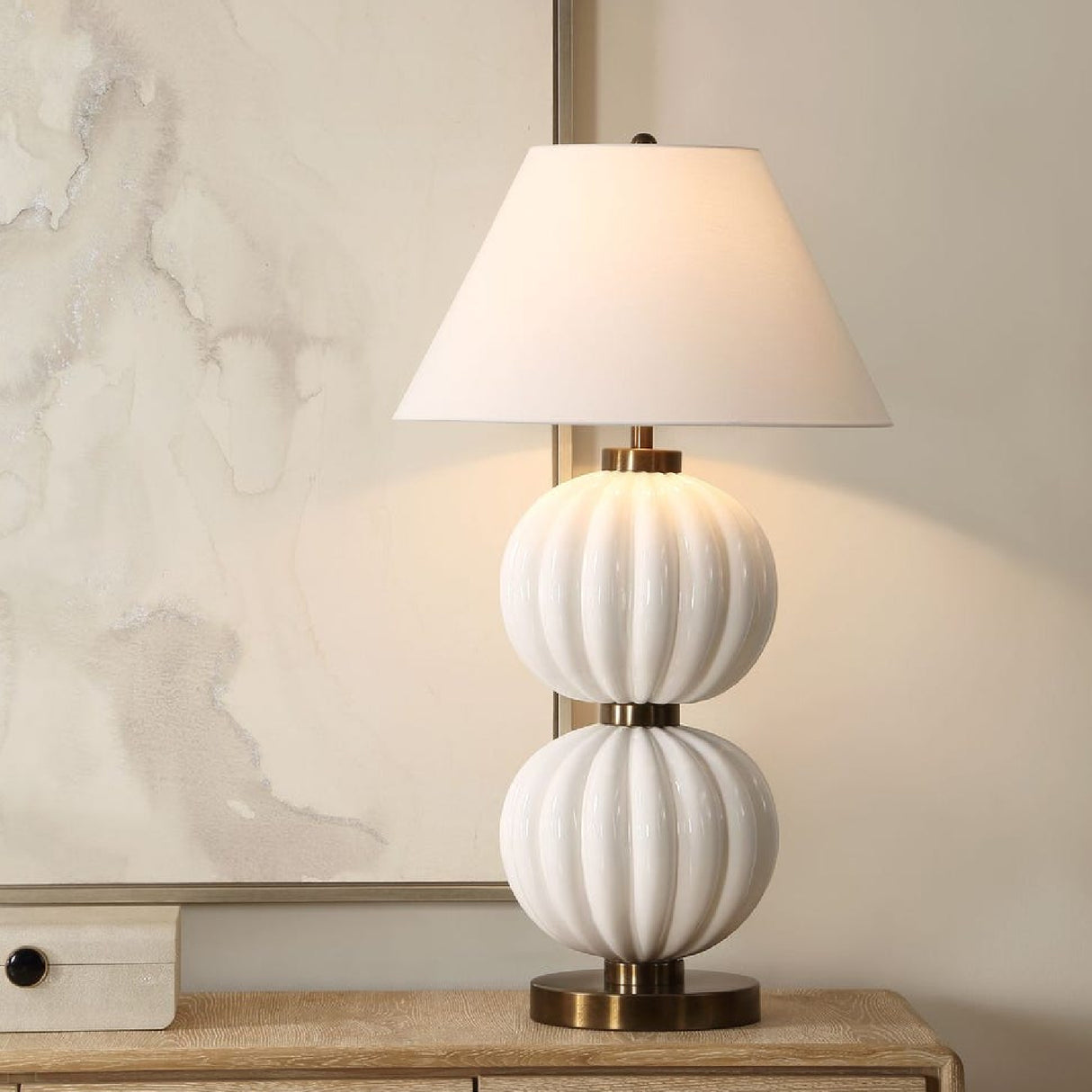Stacked White Spheres Table Lamp by Uttermost Irena, alternate view 8