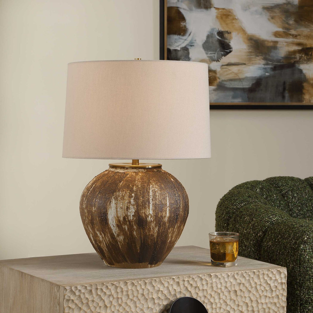 Brown Brushstrokes Ceramic Table Lamp by Uttermost McKinley, alternate view 2