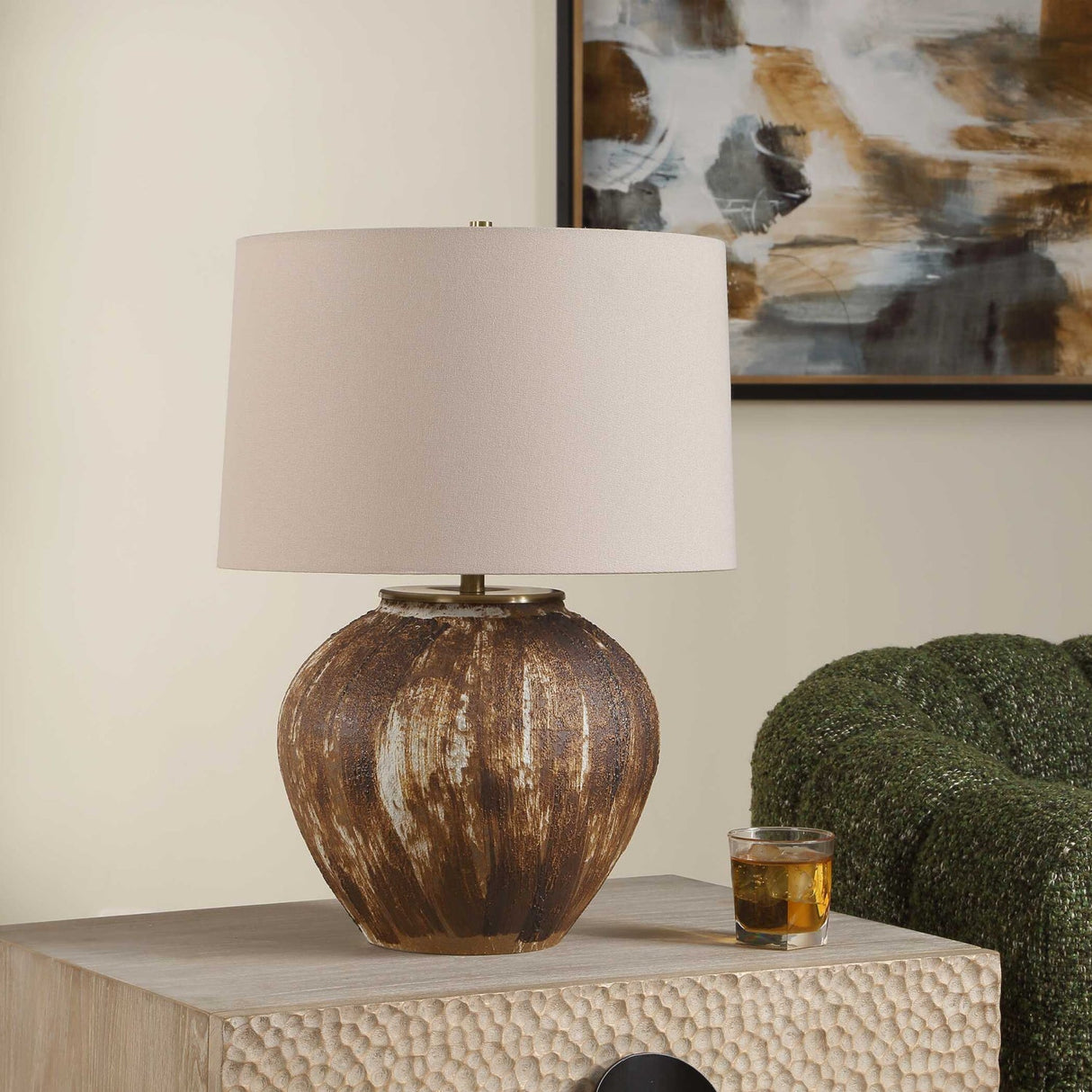 Brown Brushstrokes Ceramic Table Lamp by Uttermost McKinley, alternate view 6