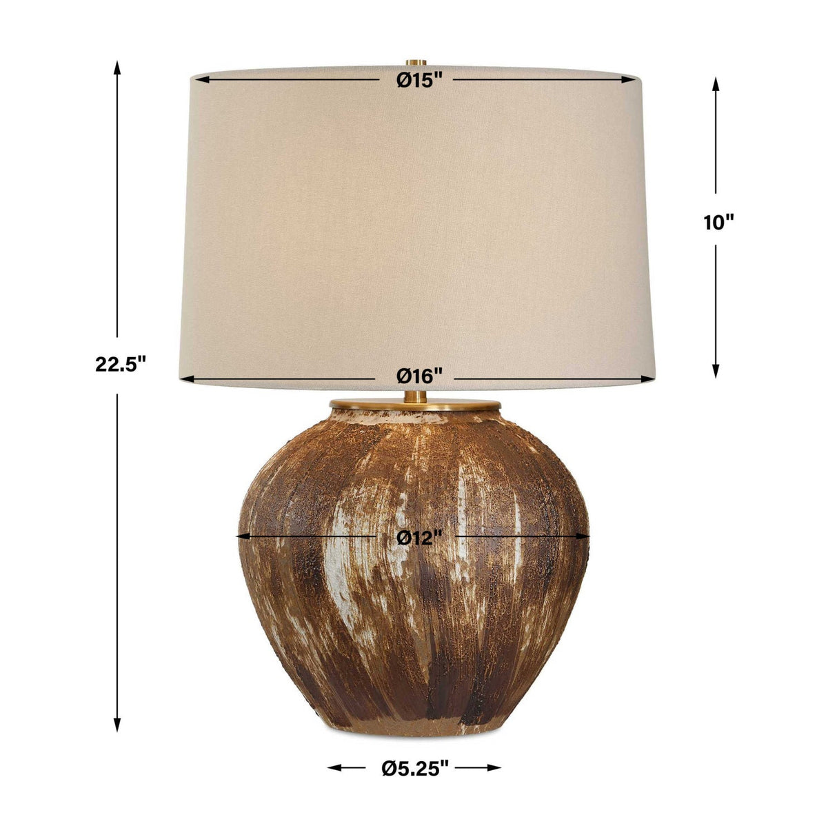 Brown Brushstrokes Ceramic Table Lamp by Uttermost McKinley, alternate view 7