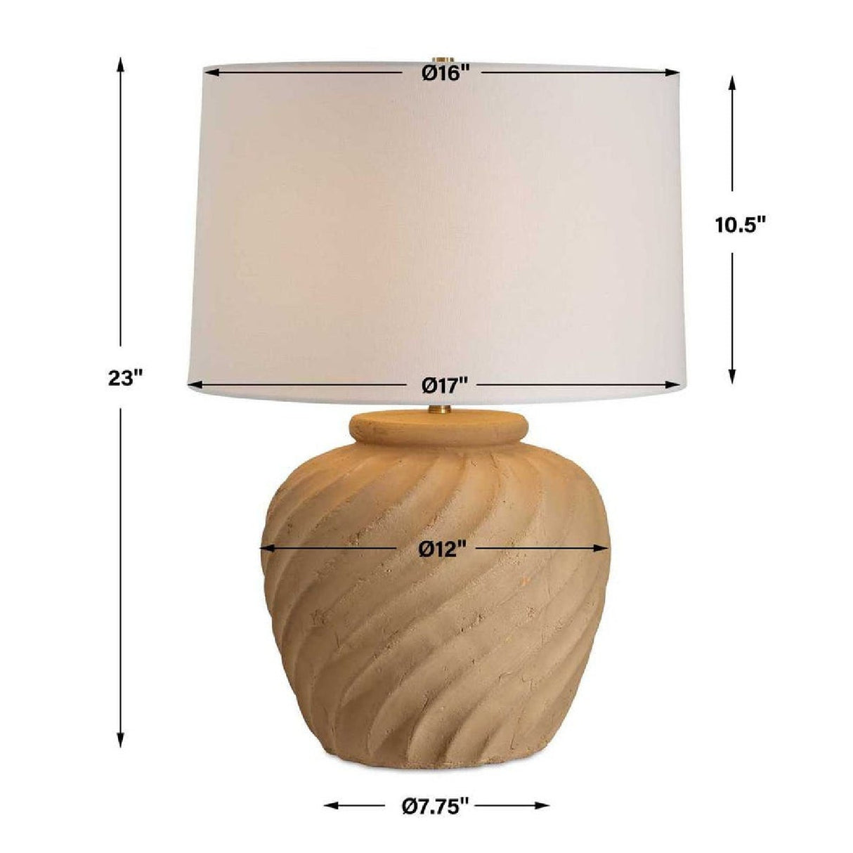 Reeded Terracotta Table Lamp by Uttermost Farai, alternate view 7