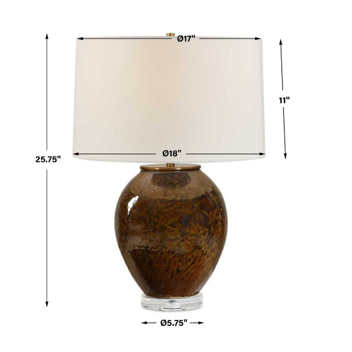 Brown Glaze Ceramic Table Lamp by Uttermost Rye, alternate view 6