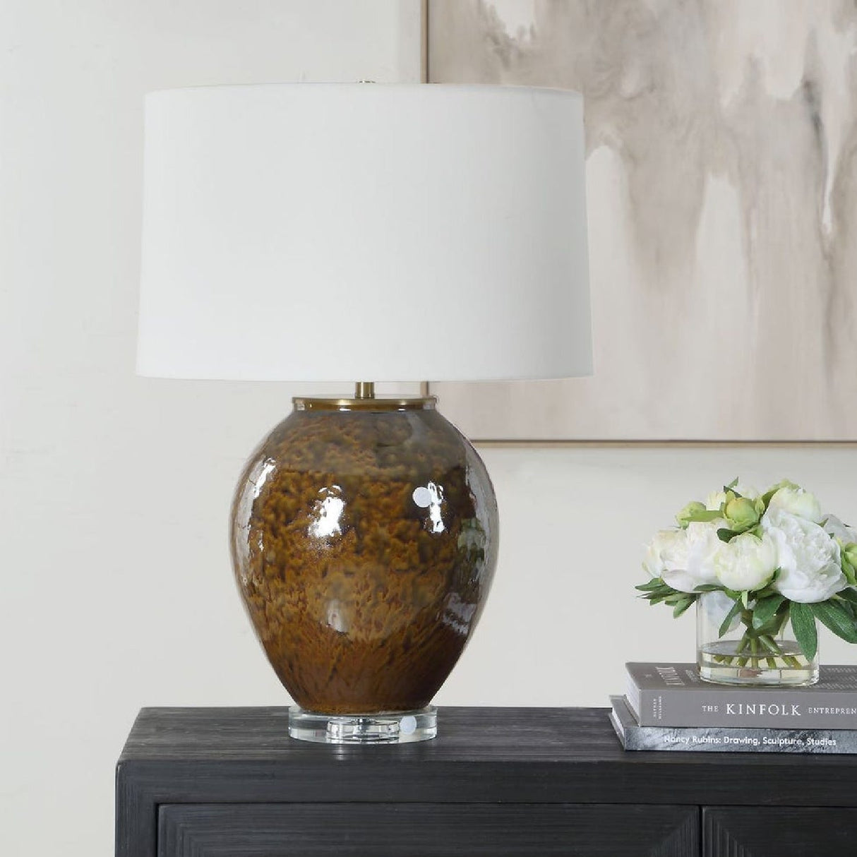 Brown Glaze Ceramic Table Lamp by Uttermost Rye, alternate view 2