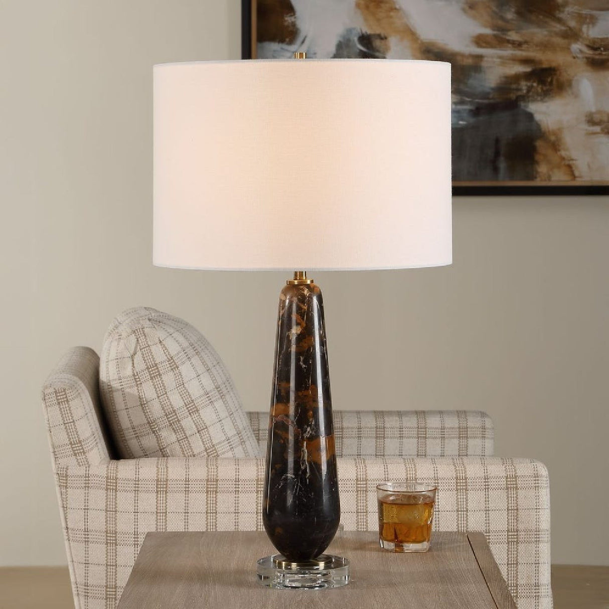 Modern European furniture - Dark Marble Table Lamp by Uttermost Dames - www.oroa.com