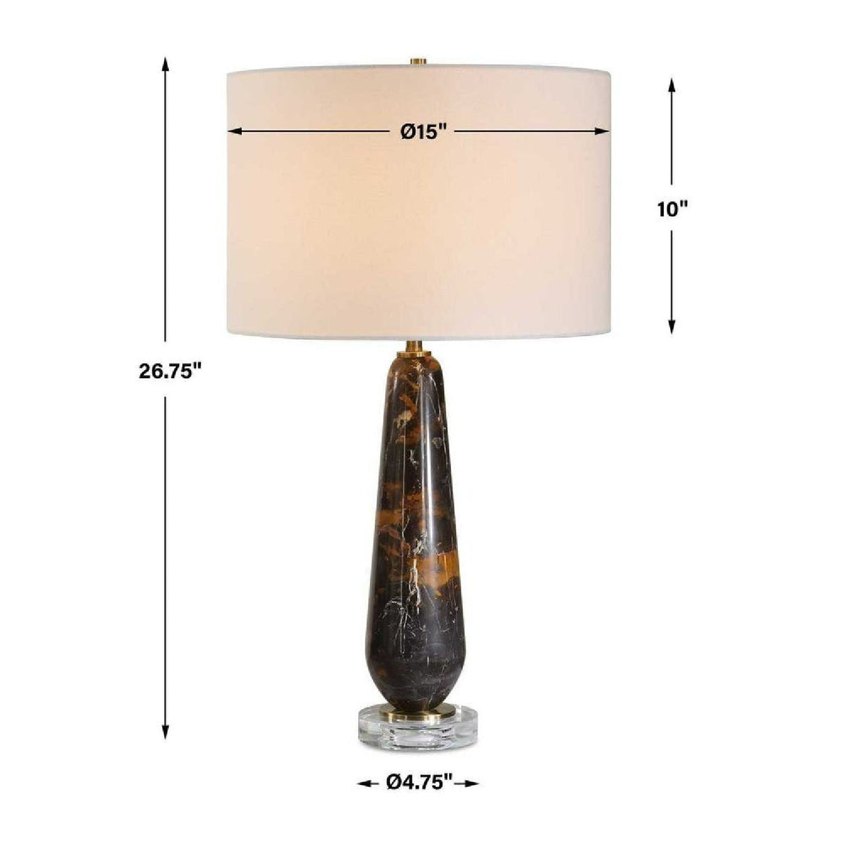 Modern European furniture - Dark Marble Table Lamp by Uttermost Dames - www.oroa.com