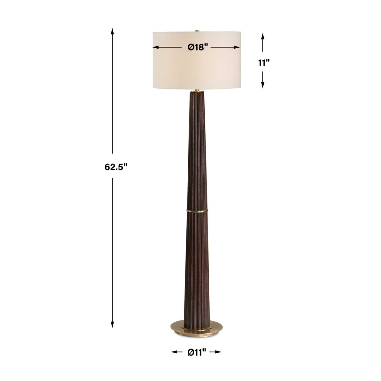 Modern European furniture - Dark Oak Wood Floor Lamp - www.oroa.com