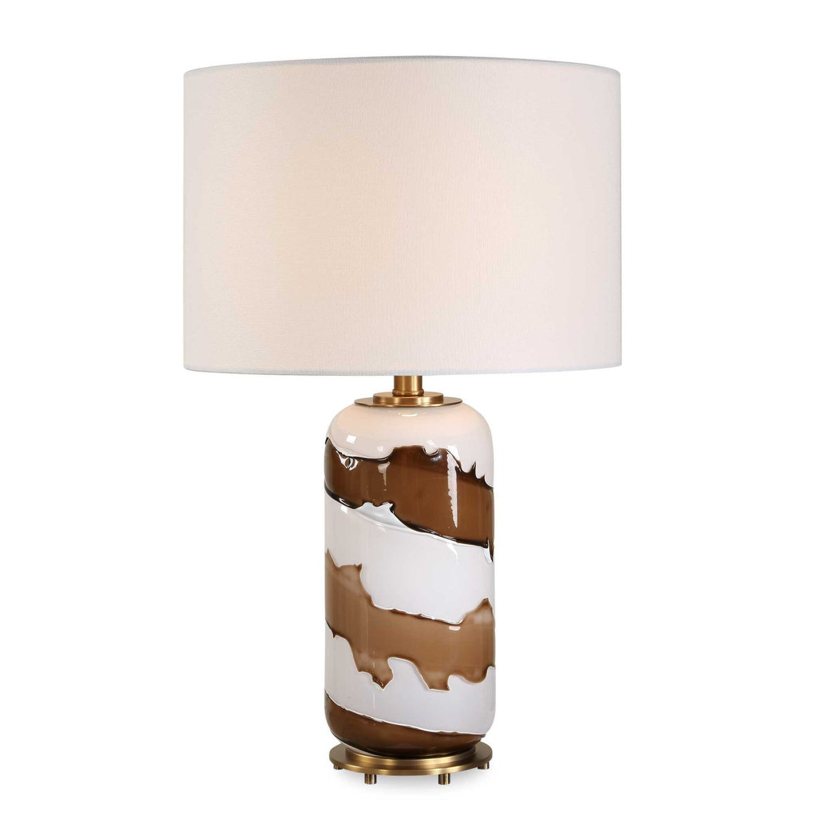 White & Brown Glass Table Lamp by Uttermost Ararat