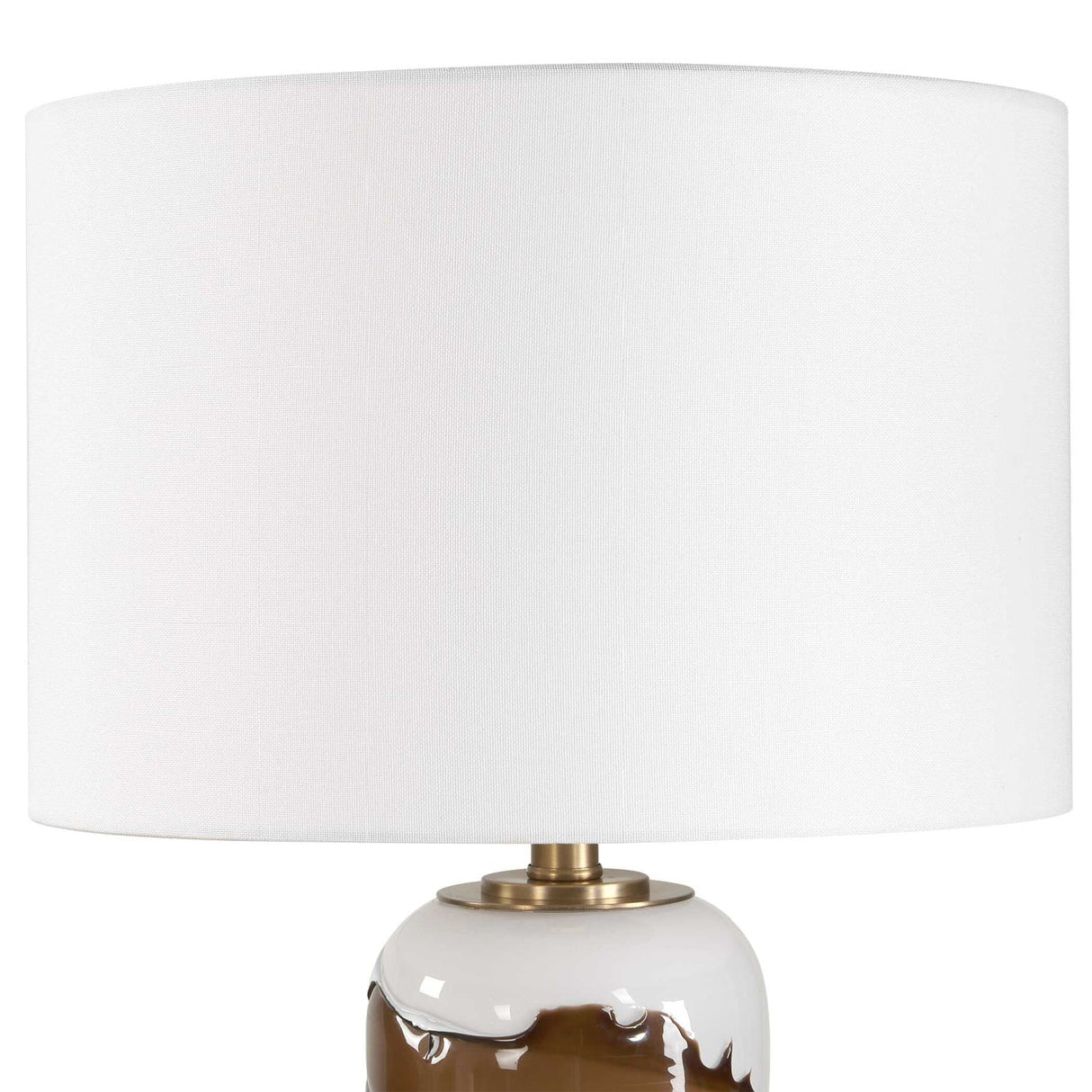 White & Brown Glass Table Lamp by Uttermost Ararat, alternate view 4