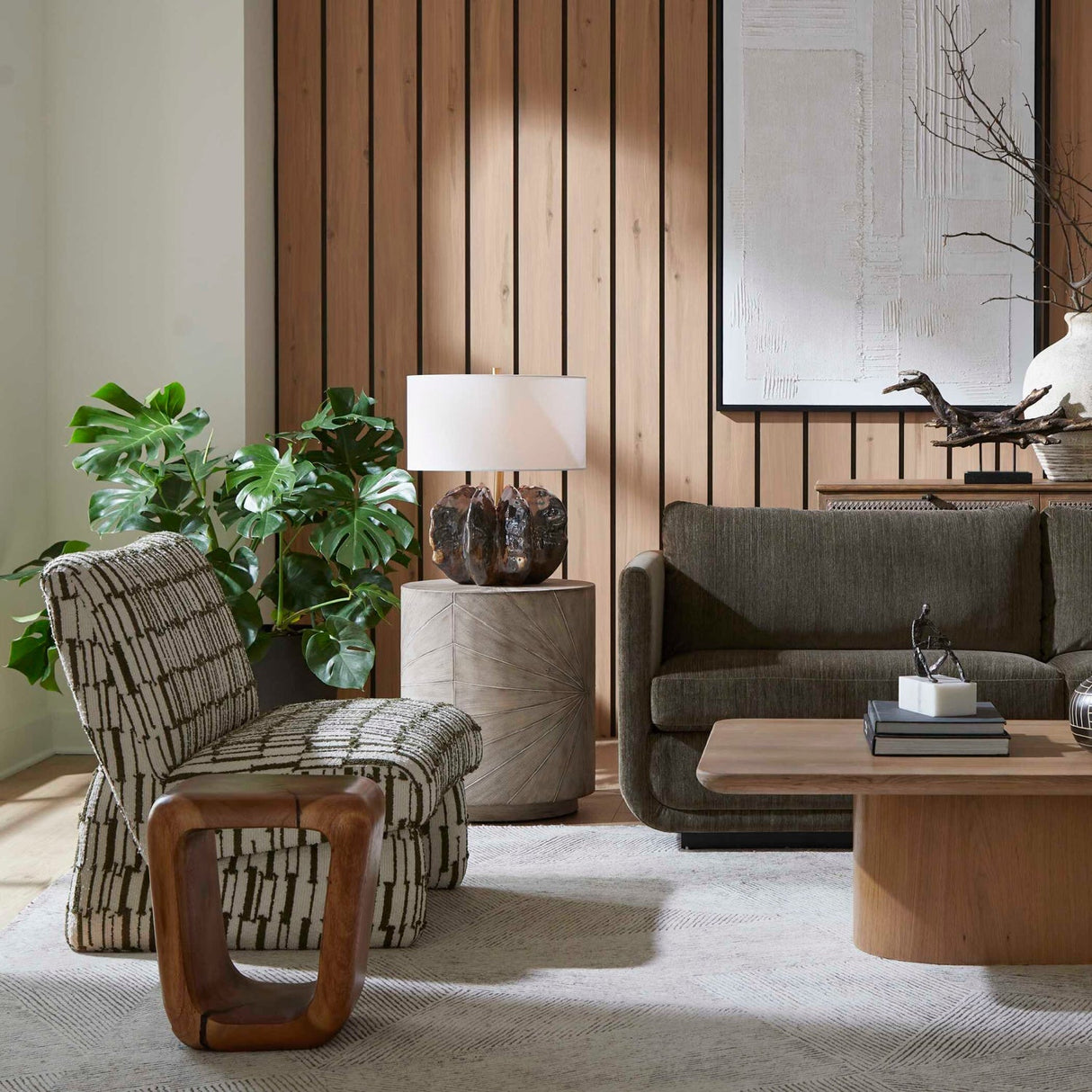 Modern European furniture - Organic-Shaped Ceramic Table Lamp - www.oroa.com