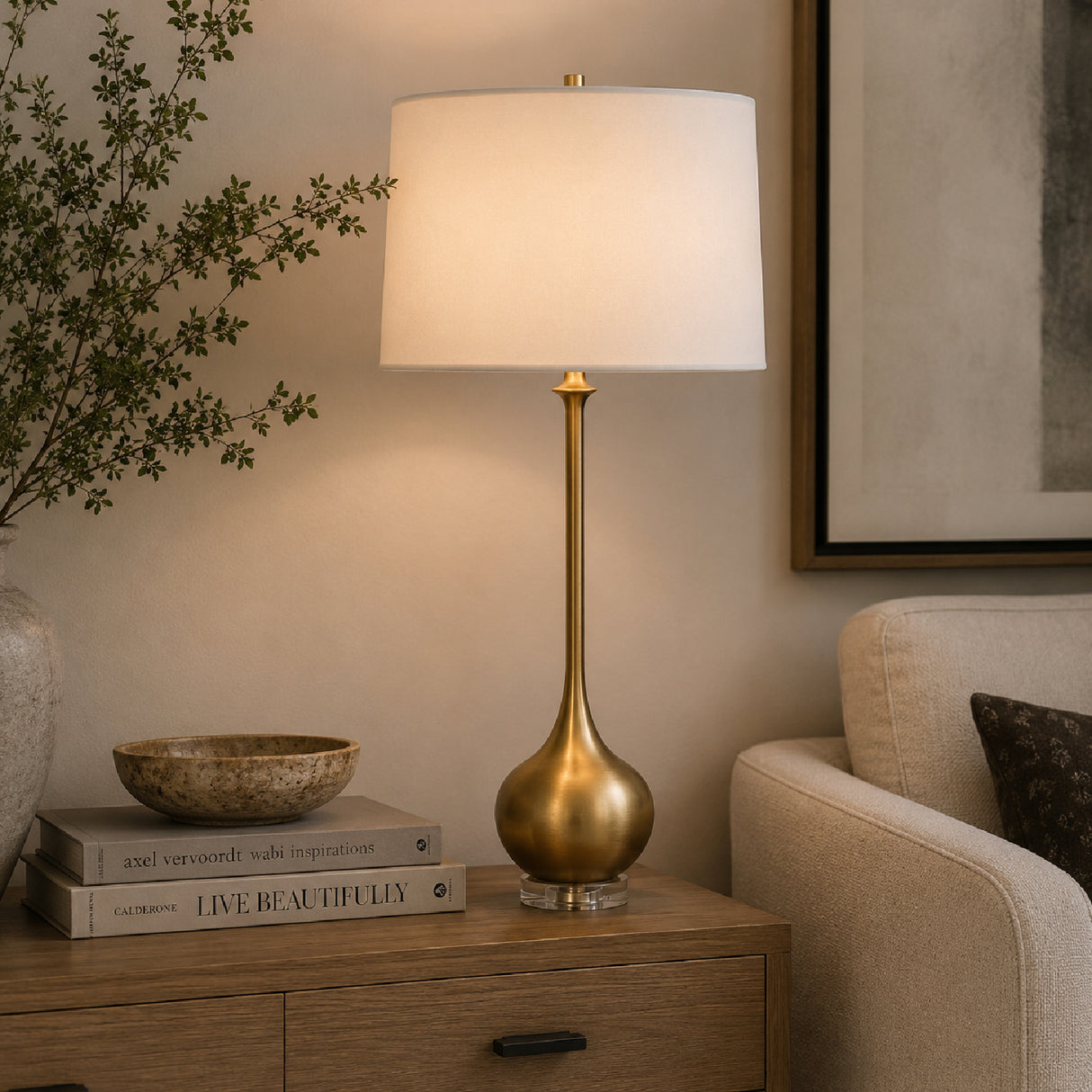 Antique Gold Buffet Lamp | Oroa.com