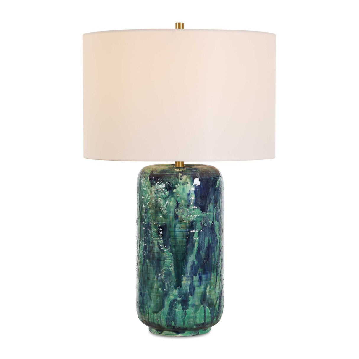 Modern European furniture - Glazed Cylindrical Ceramic Table Lamp - www.oroa.com