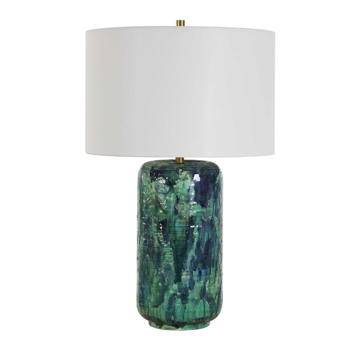 Modern European furniture - Glazed Cylindrical Ceramic Table Lamp - www.oroa.com