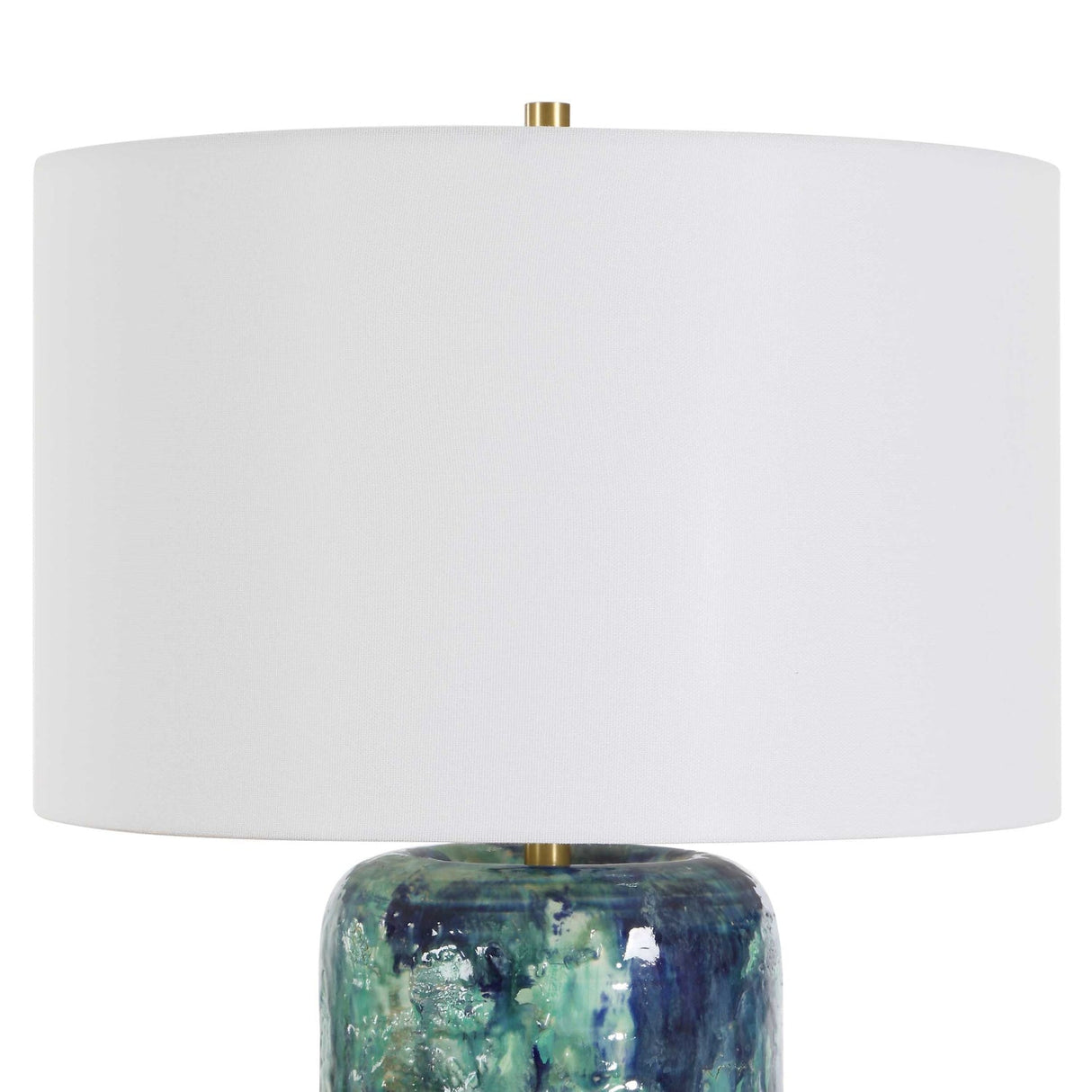 Modern European furniture - Glazed Cylindrical Ceramic Table Lamp - www.oroa.com