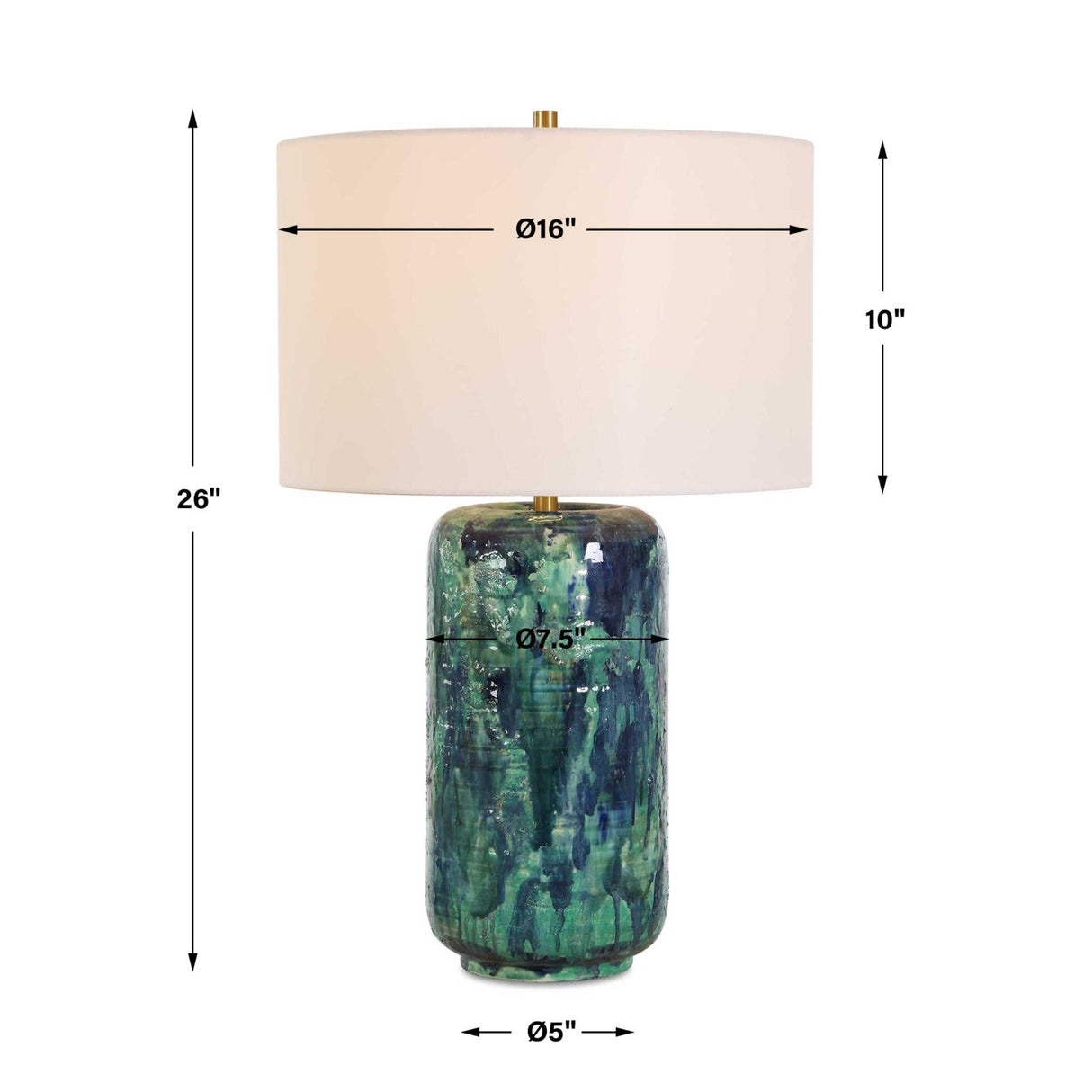 Modern European furniture - Glazed Cylindrical Ceramic Table Lamp - www.oroa.com