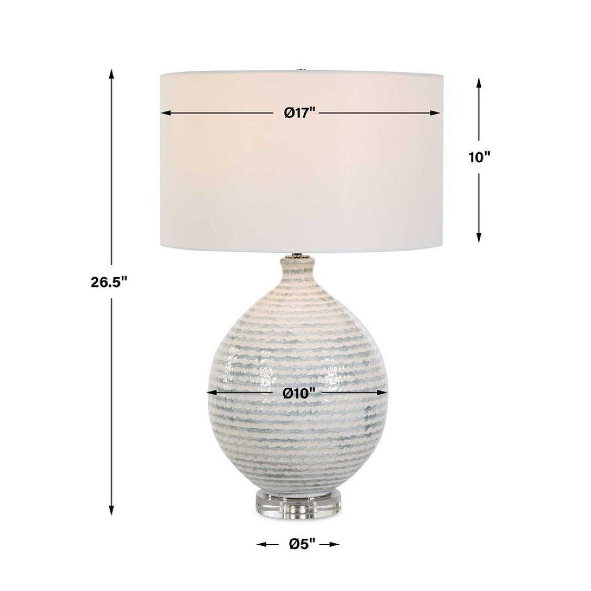 Striped Ceramic Table Lamp by Uttermost Clary, alternate view 6