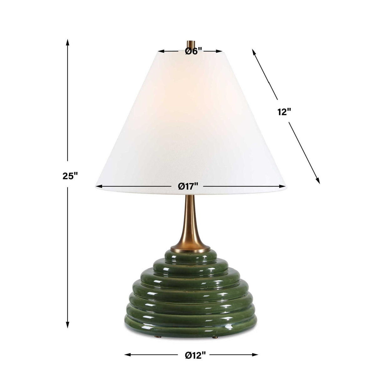 Modern European furniture - Ribbed Green Ceramic Table Lamp by Uttermost McKay - www.oroa.com