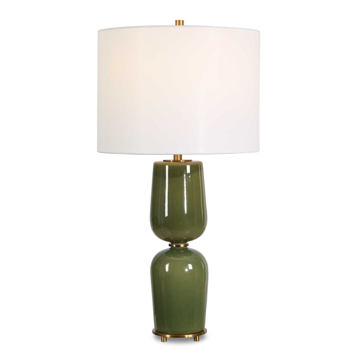 Modern European furniture - Hourglass Green Ceramic Table Lamp by Uttermost Meyer - www.oroa.com