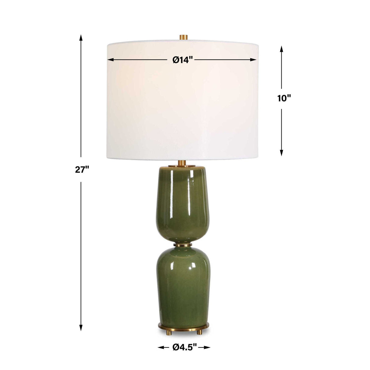 Modern European furniture - Hourglass Green Ceramic Table Lamp by Uttermost Meyer - www.oroa.com