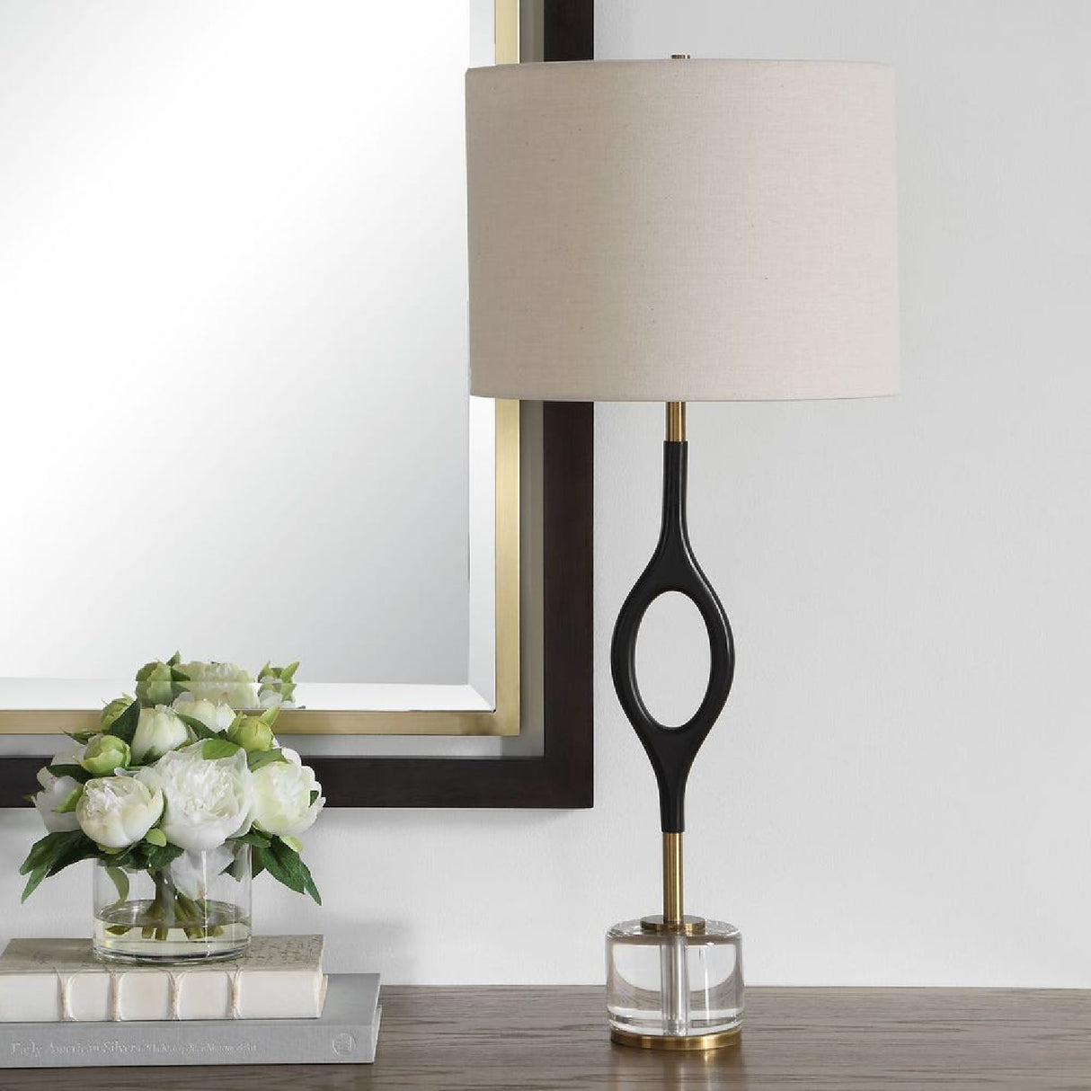 Black Iron Cordless Buffet Lamp by Uttermost Maryam, alternate view 8