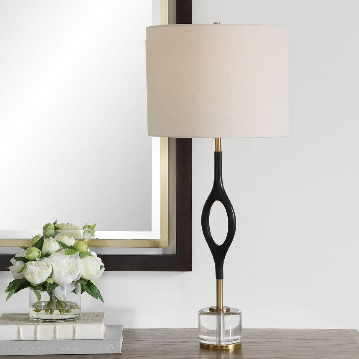 Black Iron Cordless Buffet Lamp by Uttermost Maryam, alternate view 2