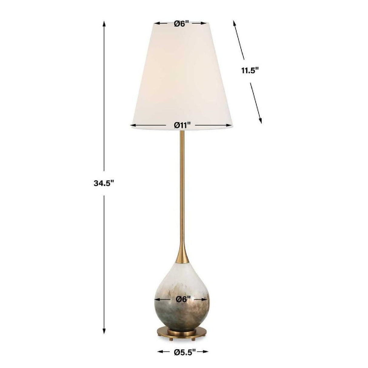 Smoked Bronze Glass Buffet Lamp by Uttermost Cardoni, alternate view 4