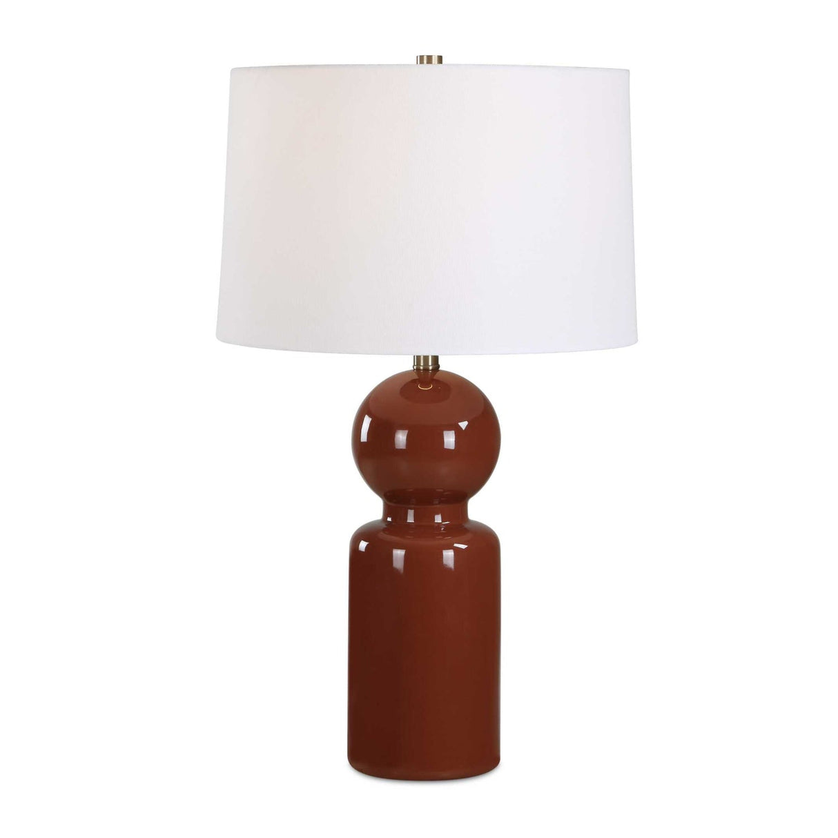 Modern European furniture - Glossy Brown Ceramic Table Lamp - www.oroa.com