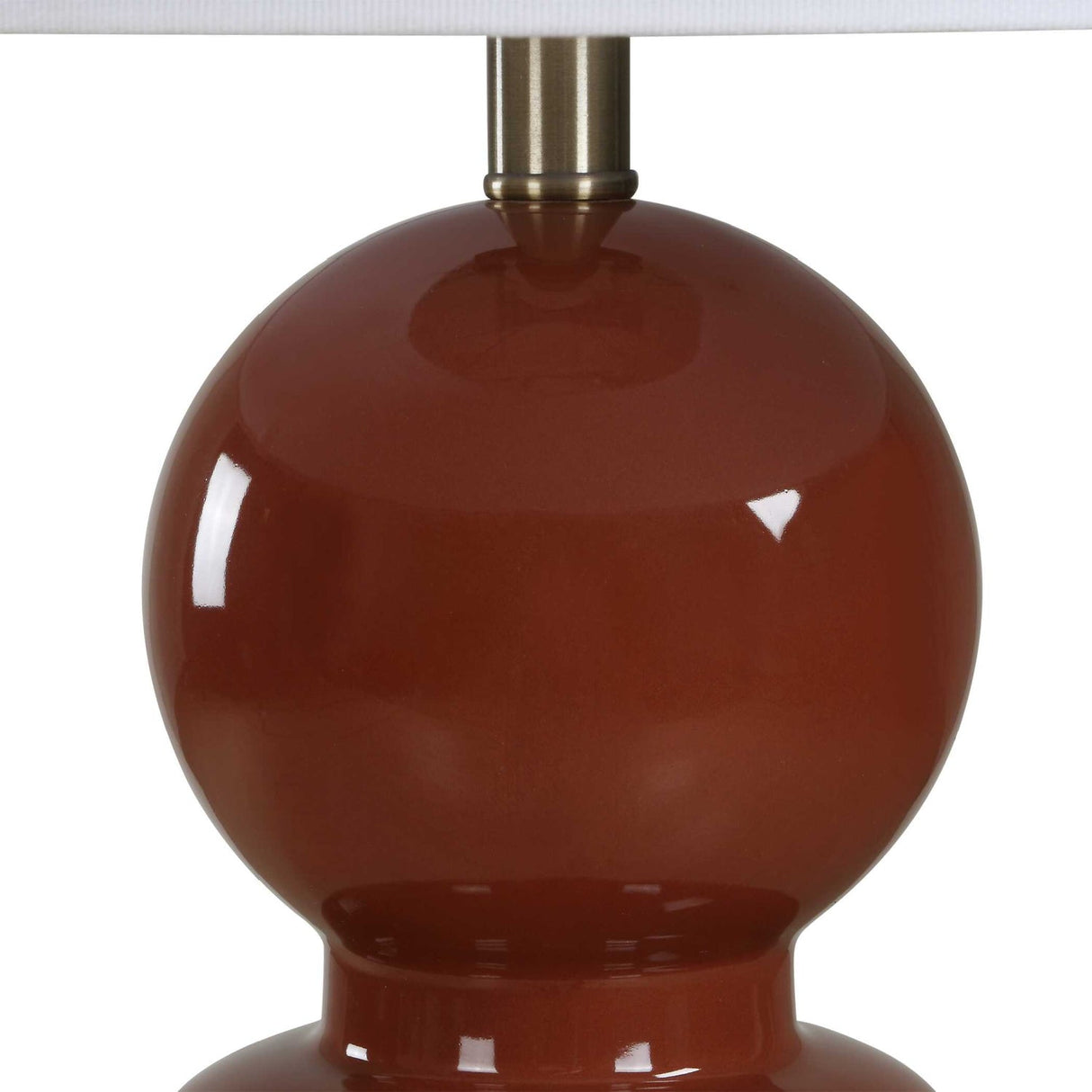 Modern European furniture - Glossy Brown Ceramic Table Lamp - www.oroa.com