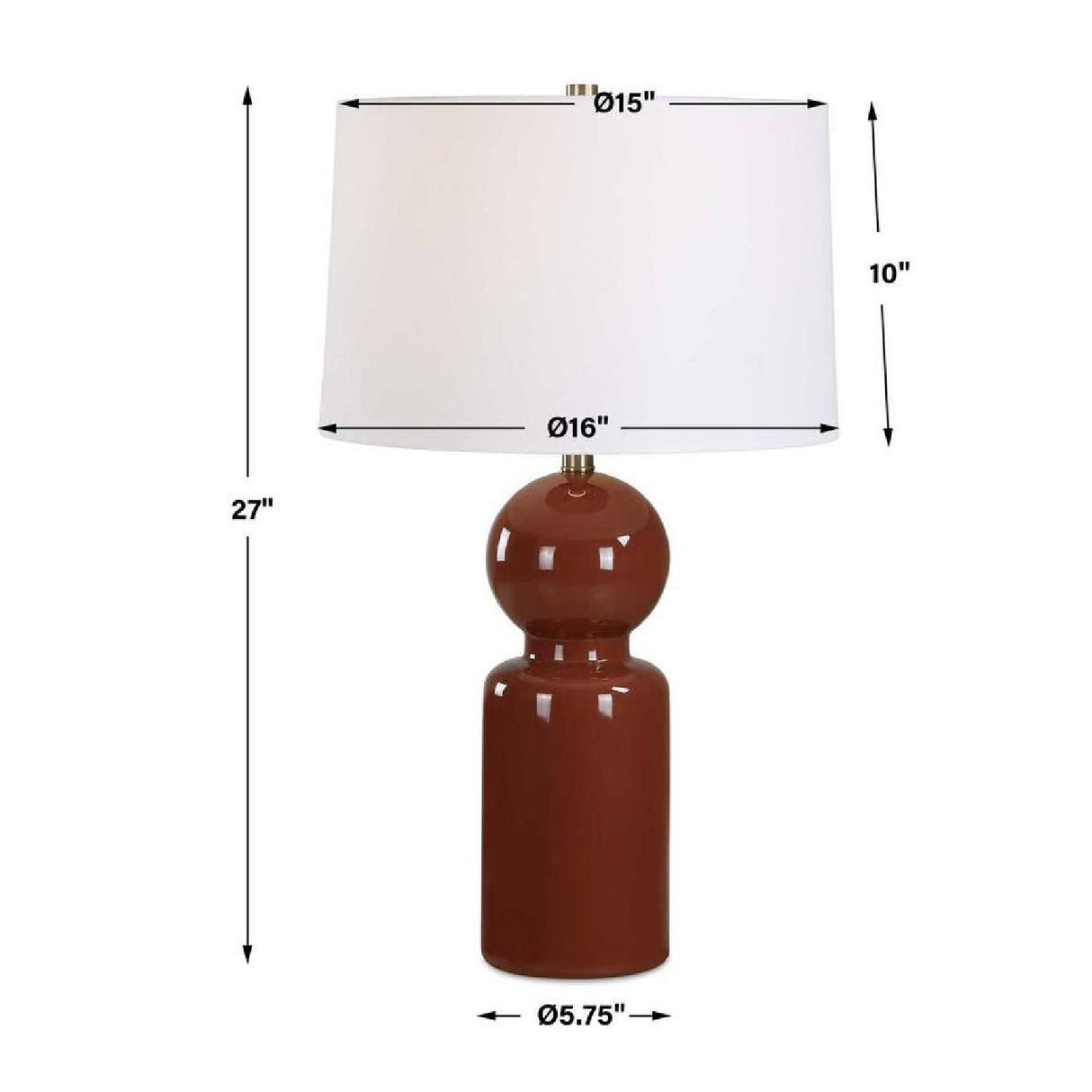 Modern European furniture - Glossy Brown Ceramic Table Lamp - www.oroa.com