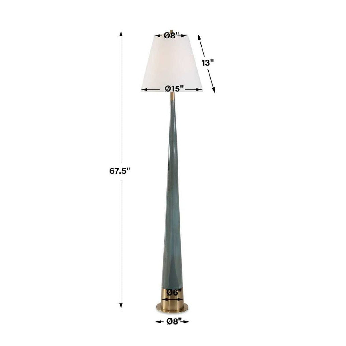 Blue Tapered Ceramic Floor Lamp by Uttermost Riccardi, alternate view 4