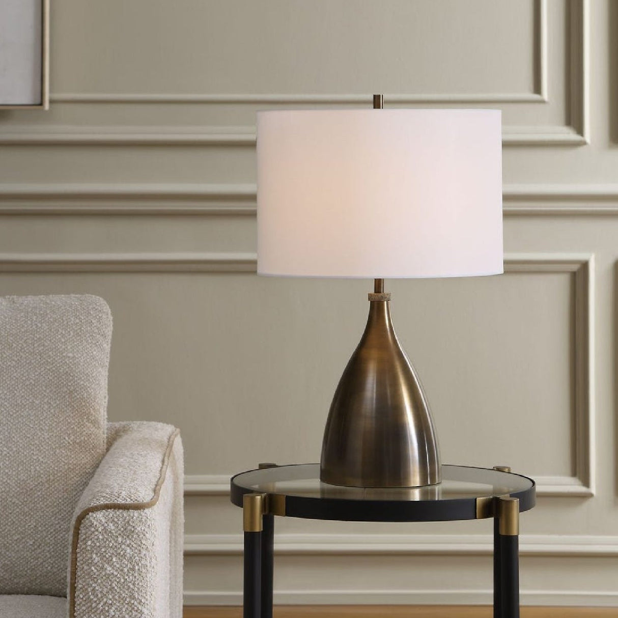 Bronze Base Table Lamp by Uttermost Jereko, alternate view 2