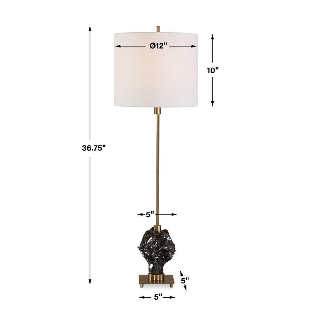 Black Organic-Shaped Buffet Lamp by Uttermost Flori, alternate view 5