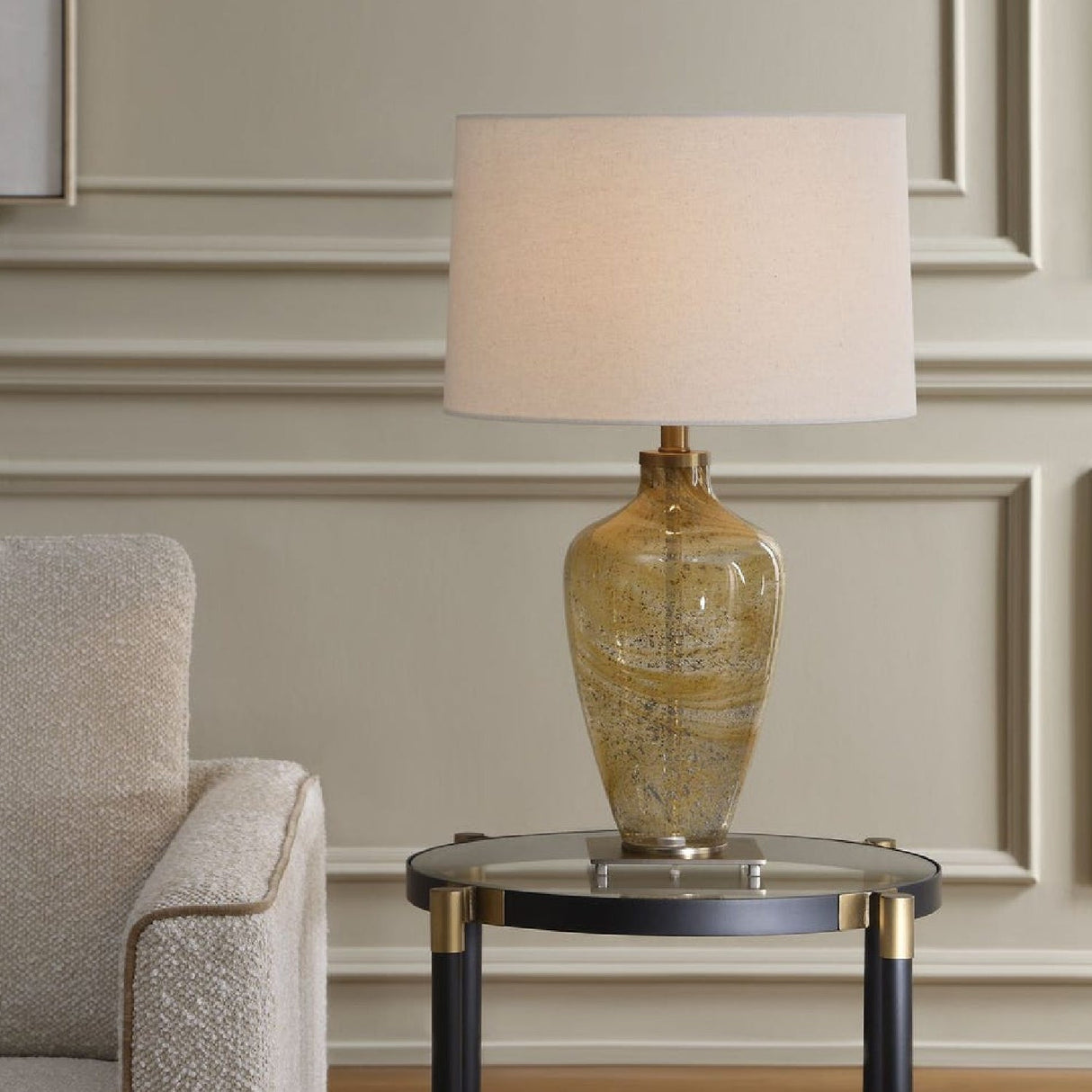 Translucent Glass Table Lamp by Uttermost Rainer, alternate view 2