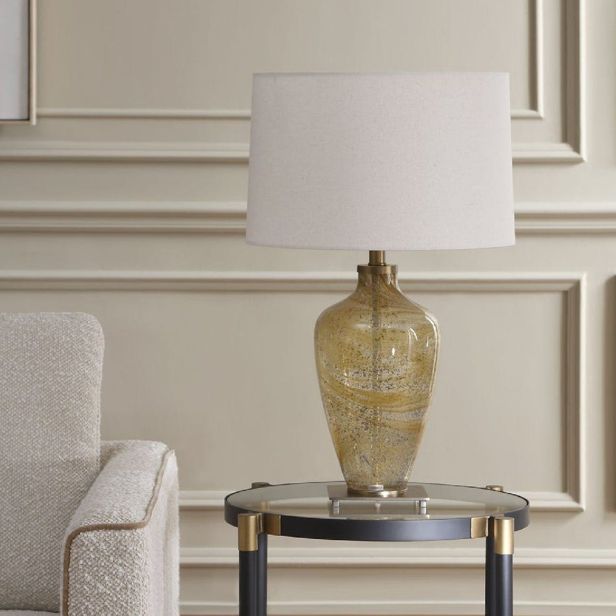 Translucent Glass Table Lamp by Uttermost Rainer, alternate view 6