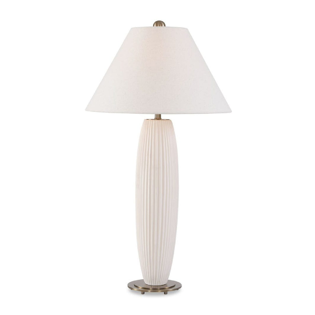 White Fluted Ceramic Table Lamp | Oroa.com