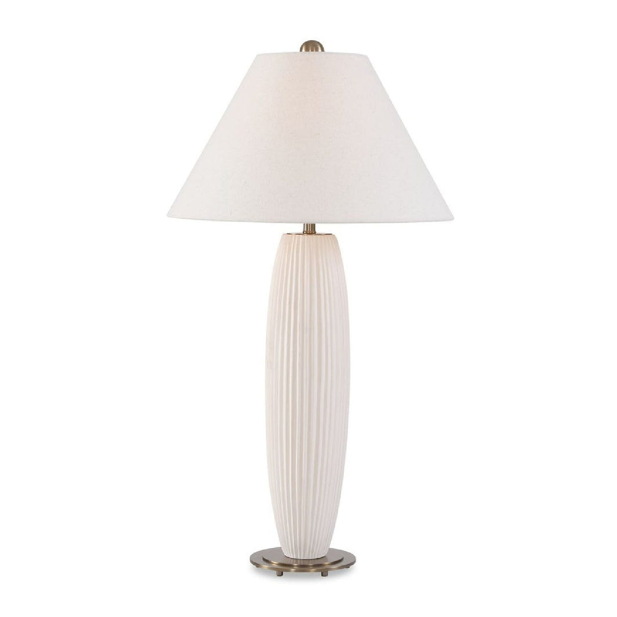 White Fluted Ceramic Table Lamp by Uttermost Brinsley
