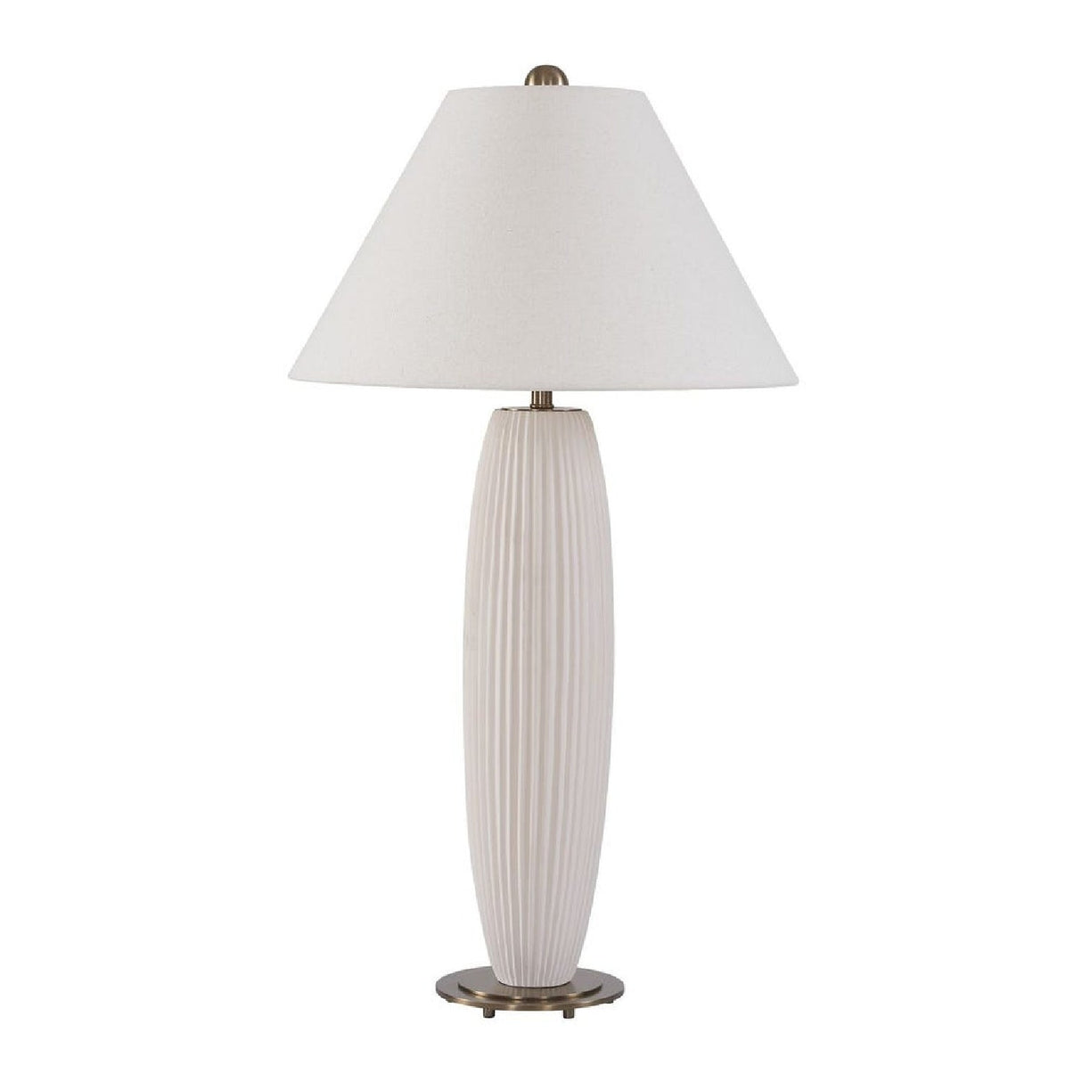 White Fluted Ceramic Table Lamp by Uttermost Brinsley, alternate view 3