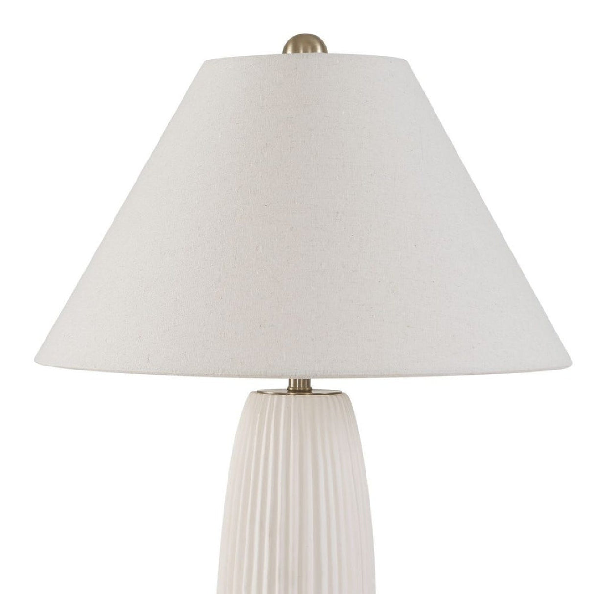 White Fluted Ceramic Table Lamp by Uttermost Brinsley, alternate view 4