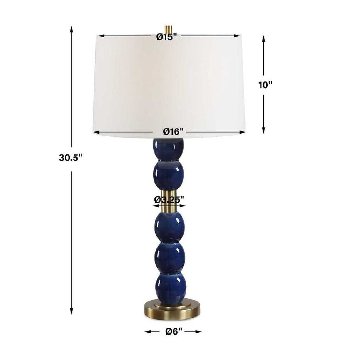Stacked Blue Orbs Table Lamp by Uttermost Bellore, alternate view 4